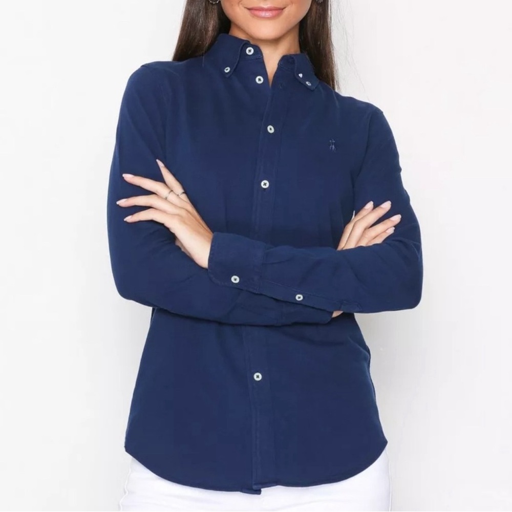 Blue Ralph Lauren knit oxford button down size small